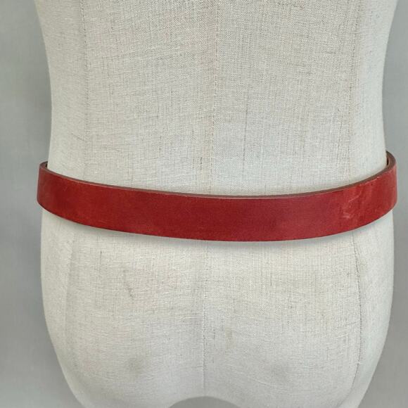 Ralph Lauren Red Leather Belt w/ Brass Buckle Size 34 RL MCMLXVII Made in Italy - Picture 7 of 16